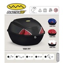 BAUL PORTA OBJETOS 36X34X25 ROJO P/MOTO Y BICICLETAS C/ DOBLE OJO DE GATO PLASTICA VC (597R)