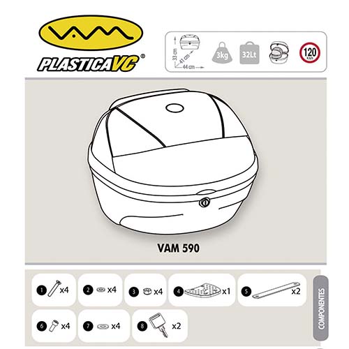 BAUL PORTA OBJETOS GRANDE MOTO 33X44X41 BASE DESMONTABLE PLASTICA VC (590)