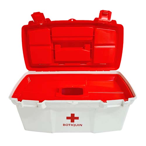 CAJA BOTIQUIN 19" BLANCA C/BAN TAPA ORG. 48x23x24 PLASTICA VC (1123)