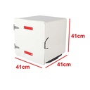CAJA PARA DELIVERY 41X41X41 C/BASE EXTRAIBLE C/1 ESTANTE BLANCA PLASTICA VC (1097B)