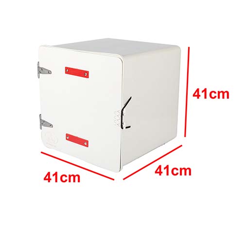 CAJA PARA DELIVERY SUPER 41X41X41 C/1 ESTANTE BLANCA PLASTICA VC (589)