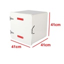CAJA PARA DELIVERY SUPER 41X41X41 C/1 ESTANTE BLANCA PLASTICA VC (589)