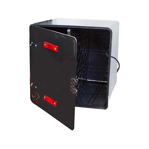 CAJA PARA DELIVERY SUPER 41X41X41 C/1 ESTANTE NEGRA PLASTICA VC (586)