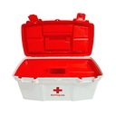 CAJA PRIMEROS AUXILIOS/BOTIQUIN 16" 40.5X23,5X18 BLA/RO C/BANDEJA DIVISORA PLASTICA VC (1079)