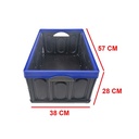 CAJON PLEGABLE MULTIUSO 380X570X280 (60 LTS) NEGRO BORDE AZUL PLASTICA VC (1082A)