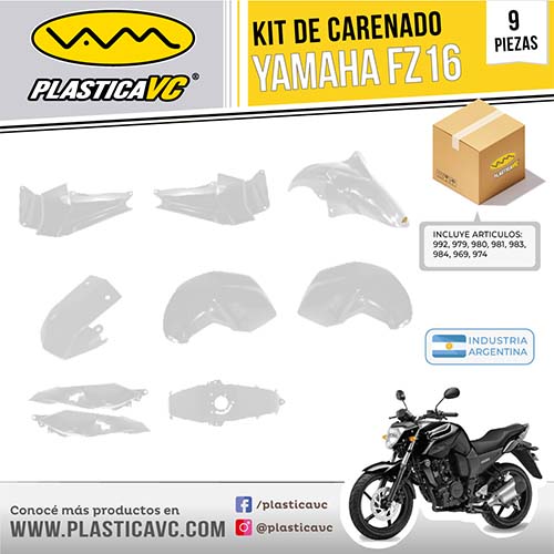 KIT CARENADO FZ 16 BLANCO 9 PZAS. PLASTICA VC (1052B)
