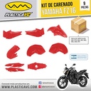KIT CARENADO FZ 16 ROJO 9 PZAS. PLASTICA VC (1052R)