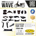 KIT CARENADO HONDA WAVE 110CC NEGRO 18 PZAS. 2006 AL 2002 PLASTICA VC (1085)