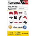 KIT CARENADO SMASH/BIZ/BRAVA NEVADA 110/OTRAS 110CC ROJO 11 PZAS. PLASTICA VC (1081R)