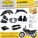 KIT CARENADO YAMAHA YBR 125CC NEGRO 11 PZAS.  PLASTICA VC (1102)