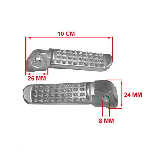 PEDALIN TRASERO RACING TEAM ALUMINIO MACIZO UNI. Ø8 JGO. PLASTICA VC (688)