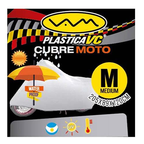 CUBRE MOTOS M 205x89x120 WATER PROOF CON BOLSO PLASTICA VC (987)