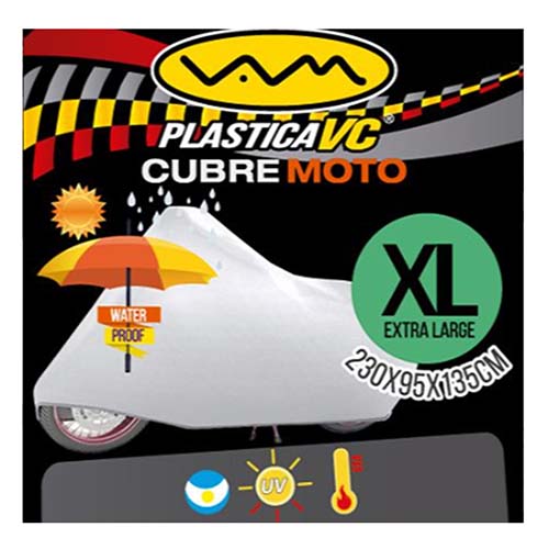 CUBRE MOTOS XL 230x95x135 WATER PROOF CON BOLSO PLASTICA VC (990)