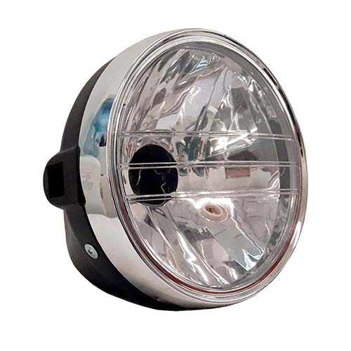 FAROL DELANTERO YAMAHA YBR / OTRAS COMPLETO (ARO CROMADO) PLASTICA VC (810)