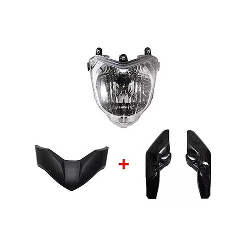 FAROL OPTICA DELANTERO YAMAHA FZ16 COMPLETO C/EMBELLECEDOR Y CACHAS LATERALES PLASTICA VC (1105)