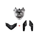 FAROL OPTICA DELANTERO YAMAHA FZ16 COMPLETO C/EMBELLECEDOR Y CACHAS LATERALES PLASTICA VC (1105)