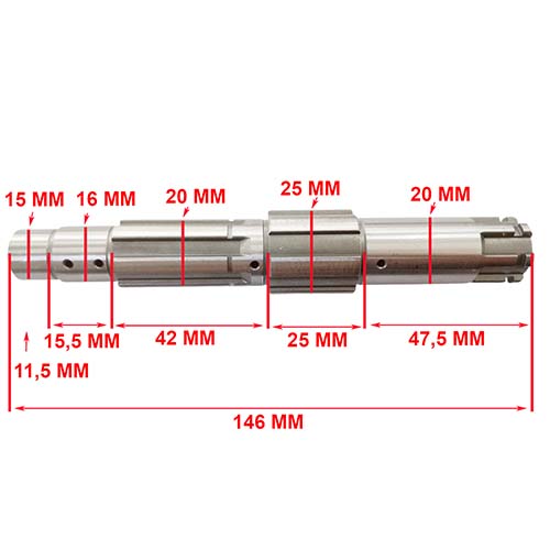 EJE DE PIÑON HONDA CG125 ES/KS/MONDIAL HD 150 STD
