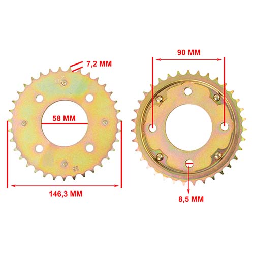 KIT TRANSMISION HONDA C100 BIZ 428H-108L C/CAD. DOR. STD