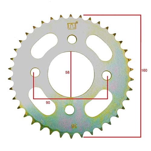 KIT TRANSMISION ZANELLA RX150/CE150/RD150/CG125 38T/15T C/CAD. DOR. STD