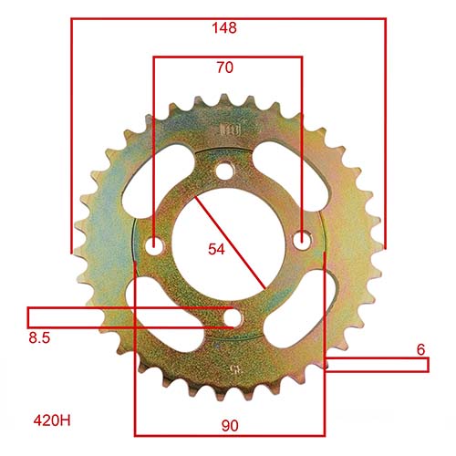 KIT TRANSMISION GUERRERO TRIP 110 (35T/15T) (PASO 420) C/CAD. DOR. STD