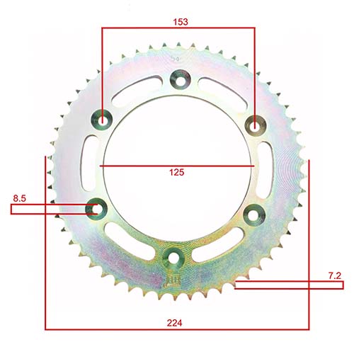 CORONA Y PIÑON HONDA NXR125 BROS DORADA STD