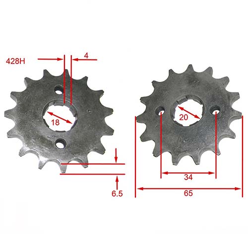 CORONA Y PIÑON HONDA XLR 125 (50x15) DORADA STD