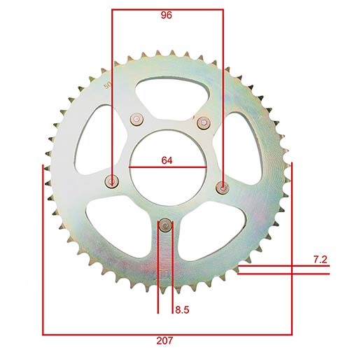 KIT TRANSMISION HONDA XLR 125 (50T/15T) 428H-126L C/CAD. DOR. STD