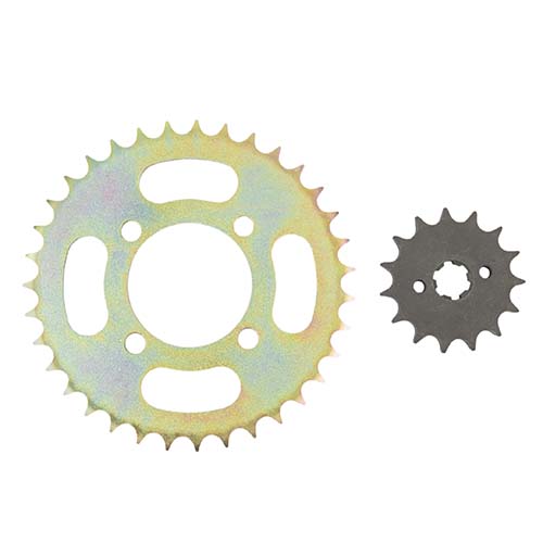 CORONA Y PIÑON GILERA SMASH 110/HONDA WAVE (35x15) DORADA STD