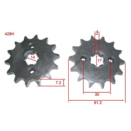 CORONA Y PIÑON GILERA SMASH 110/HONDA WAVE (36x14) DORADA STD