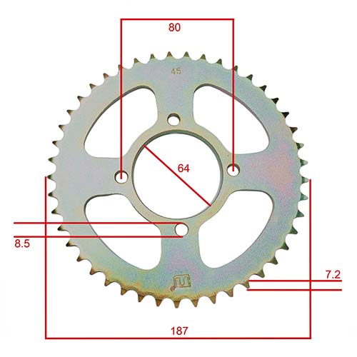 KIT TRANSMISION YAMAHA YBR 125 2003/05 (45/14) 428H-118L C/CAD. DOR. STD