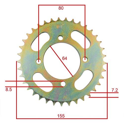 KIT TRANSMISION YAMAHA CRYPTON T105 428H-98L (37/15) C/CAD. DOR. STD