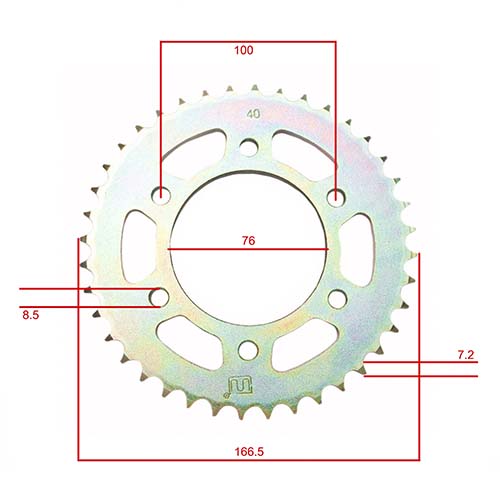 KIT TRANSMISION YAMAHA FZ16 40/14 C/CAD. DOR. STD