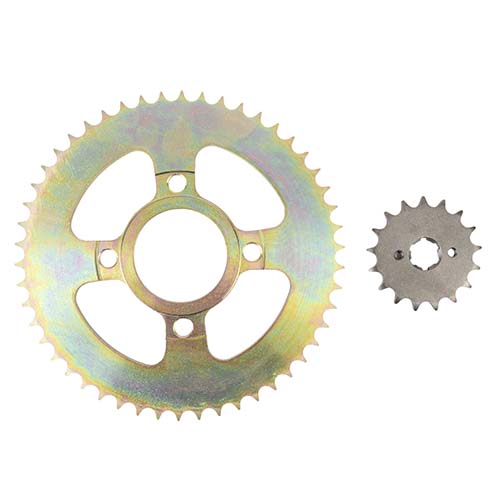 CORONA Y PIÑON MOTOMEL SKUA 200/250/TRIAX 150/DAKAR 200 (50x17) DORADA STD