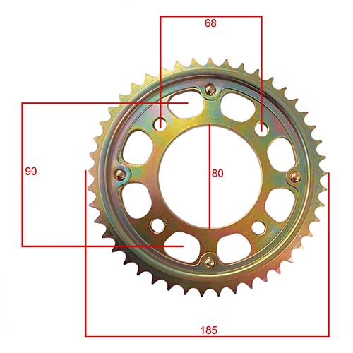 KIT TRANSMISION HONDA CB190R 428H-132L (45T/14T) C/CAD. DOR. STD