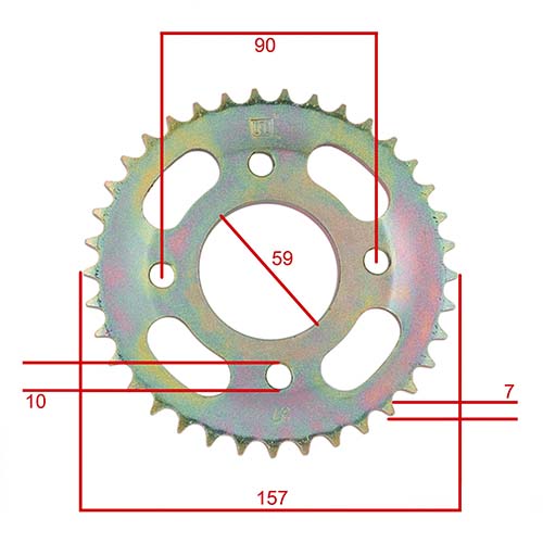 KIT TRANSMISION MOTARD/SUPERMOTARD 250 (37/17) 428H-134L C/CAD. DOR. STD