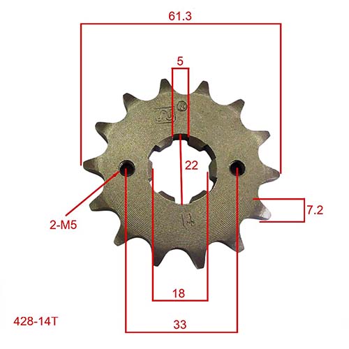 KIT TRANSMISION YAMAHA SZ150 RR 428-126L (42T/14T) C/CAD. DOR. STD