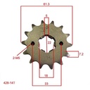 KIT TRANSMISION YAMAHA SZ150 RR 428-126L (42T/14T) C/CAD. DOR. STD