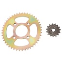 KIT TRANSMISION BAJAJ ROUSER NS160 CON DISCO DE FRENO DELANTERO Y ZAPATA TRASERA 428-134L (45/15) C/CAD. DOR. C/ORING STD