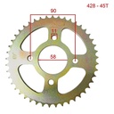 KIT TRANSMISION BAJAJ ROUSER NS160 CON DISCO DE FRENO DELANTERO Y ZAPATA TRASERA 428-134L (45/15) C/CAD. DOR. C/ORING STD