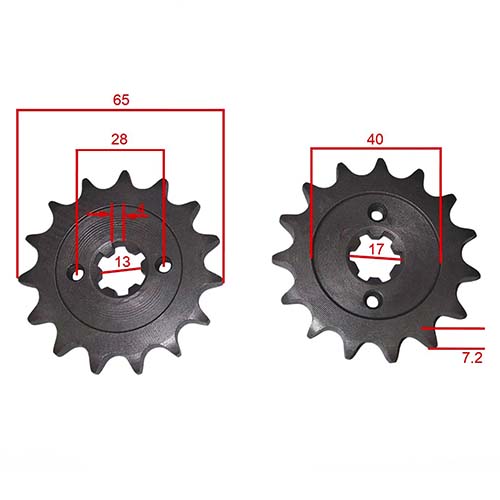 KIT TRANSMISION BAJAJ ROUSER NS160 CON DISCO DE FRENO DELANTERO Y ZAPATA TRASERA 428-134L (45/15) C/CAD. DOR. C/ORING STD