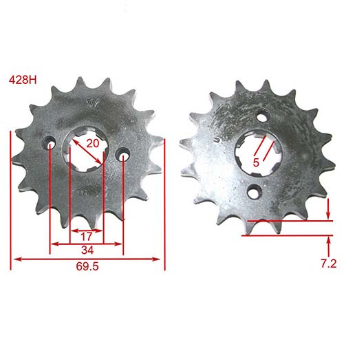 KIT TRANSMISION HONDA CG150 TITAN 428H-118L C/CAD. DOR. STD