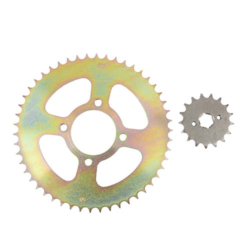 CORONA Y PIÑON MOTOMEL SKUA 200 (50x17) DORADA STD