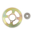 CORONA Y PIÑON MOTOMEL SKUA 200 (50x17) DORADA STD