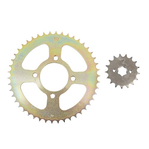 CORONA Y PIÑON MOTOMEL SKUA 150 (46x17) DORADA STD