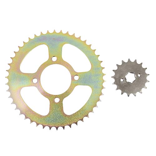 CORONA Y PIÑON MOTOMEL SKUA 150 (46x17) DORADA STD