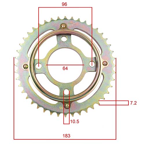 KIT TRANSMISION HONDA CG TITAN 2000/04 (44/14) 428H-116L C/CAD. DOR. STD