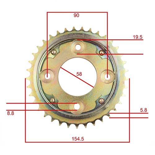 KIT TRANSMISION HONDA NEW WAVE110 (2013-2014) (37/14) 420H C/CAD. DOR. STD