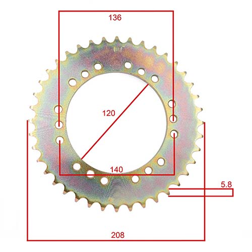 KIT TRANSMISION YAMAHA XTZ 250 LANDER (40/13) 520H-106L C/CAD. DOR. STD