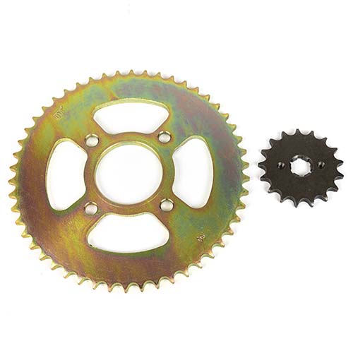 CORONA Y PIÑON MOTOMEL SKUA 200/250/TRIAX150/DAKAR200 (50x16) DORADA STD