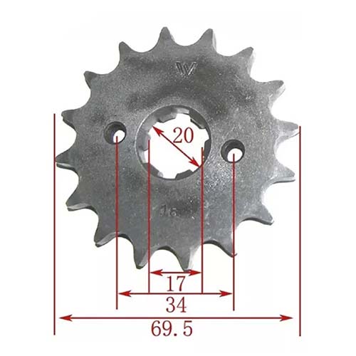 CORONA Y PIÑON MOTOMEL SKUA 200/250/TRIAX150/DAKAR200 (50x16) DORADA STD